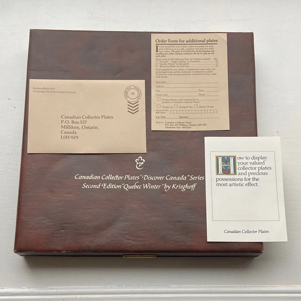 Canadian Collector Landscape Plate in Box “Quebec Winter” by Krieghoff - Picture 5 of 7